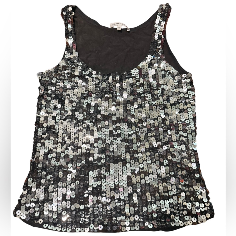 Silver Sequin Tank Top